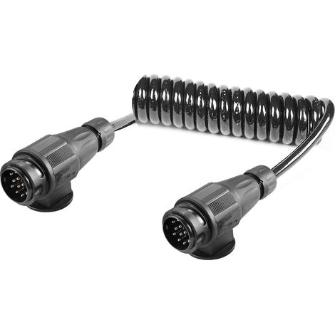 Verlängerungskabel kompatibel mit einer 13-poligen Anhängersteckdose, max. Länge 3 m, 12 V, gekoppelter Stecker kompatibel mit einer 13-poligen Steckdose. (1/4)