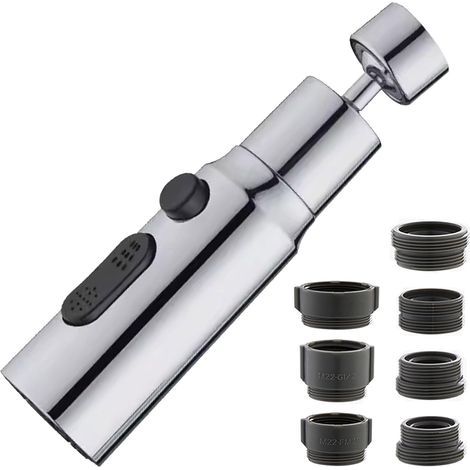 Faucet Aerator M24 M22 Swivel 360 Degrees 3 Modes Extension Kitchen Bathroom (1/5)