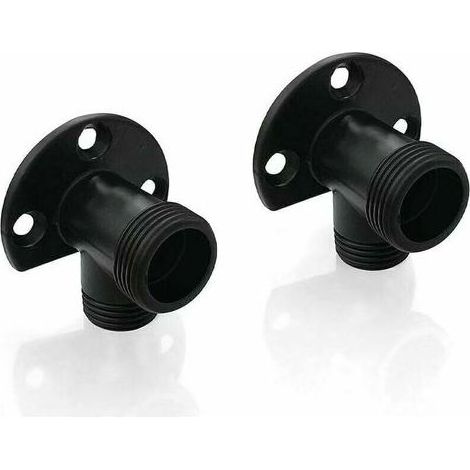 Pair Ulisem Kit d'installation noir mat pour connecter le tuyau pour robinet apparent, système de douche extérieur, mitigeur thermostatique, conversion encastré en surface NPT 1/2 mâle par G 3/4 mâle, (1/2)