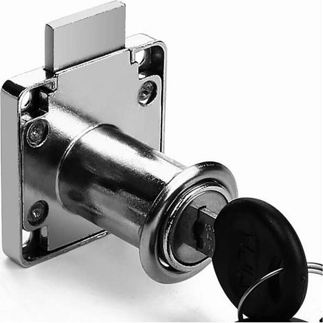 Serrure à came cylindrique de 32 mm pour tiroir, serrure de meuble avec jeu de clés en verre, serrure de porte d'armoire, de tiroir pour porte à charnière, serrure de sécurité (32 mm) (1/5)