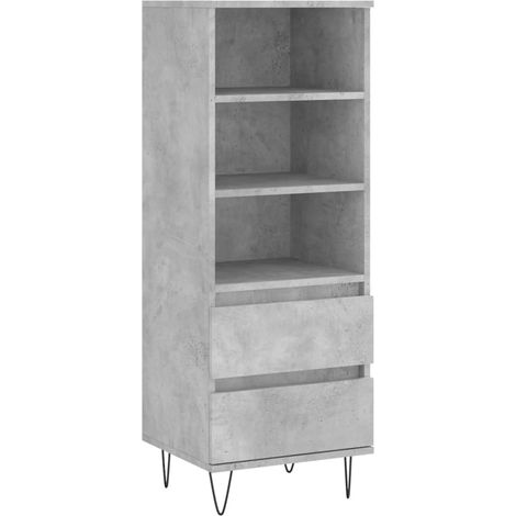 Credenza cassettiera cassettiera mobile contenitore organizer cucina soggiorno soggiorno alto 40 x 36 x 110 cm derivati del legno grigio 020034435