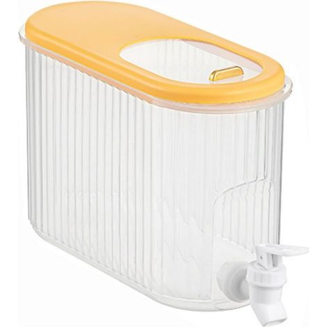 Verseuse à boisson en verre avec support, distributeur de boissons 3,5L pour fêtes, pichet froid avec robinet pour réfrigérateur, thé glacé, citronnade, réservoir à lessive (1/5)