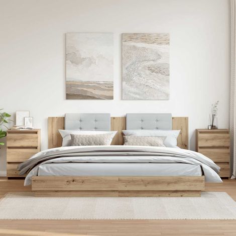 Nachttische 2 Stk. Artisan-Eiche 40x35x62,5 cm Holzwerkstoff