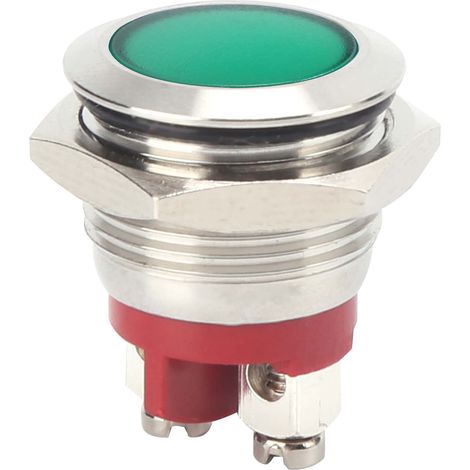 Voyant Led 0.6in Vert Base Métallique Ignifuge Ip66 Étanche Pour Signalisation Industrielle Extérieure Lot De 1 (1/5)