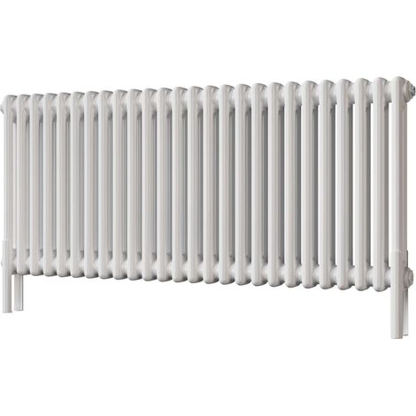 Alpha - White Column Radiator H500mm x W1164mm 2 Column - Feet Included - Feet Included (1/3)