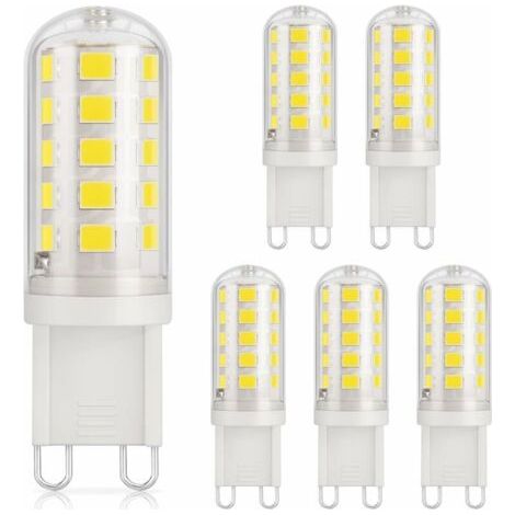 6er-Pack G9 3W LED-Lampe, 350LM, entspricht 40W Halogen, Kaltweiß 6000K, 220-240V, CRI 82, Nicht dimmbar, Energiesparend, Keramiksockel, Standard G9-Sockel (1/4)