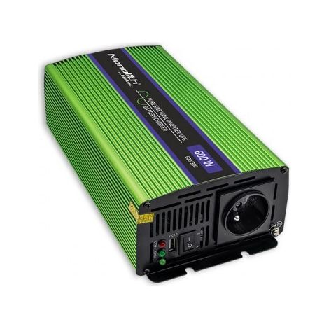 Convertitore di tensione Qoltec Monolith ricarica batterie UPS 300W 600W da 12V a 230V Onda sinusoidale pura (1/3)