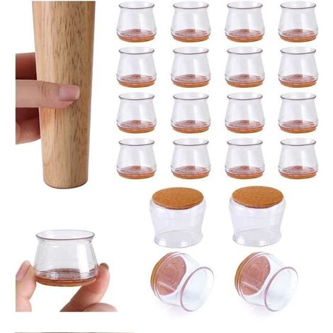 Protection Pied de Chaise - Silicone - 20pcs - MeublesSols en Bois Dur - Protégez sols Rayures et du Bruit (1/4)