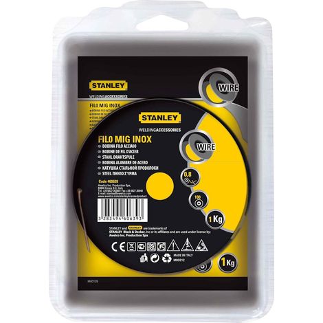 Fil inox Stanley MIG D0,8mmx100 1kg pour poste à souder MIG-MAG