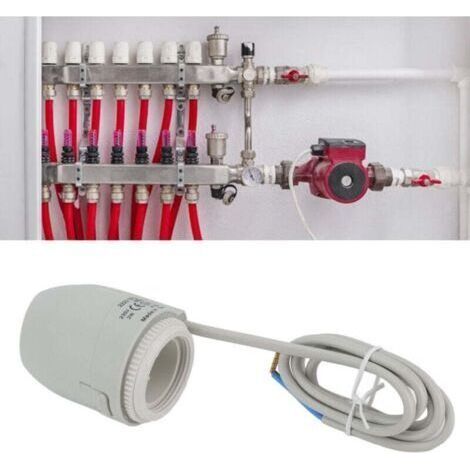 Electric Thermal Actuator, IP54 Waterproof Floor Heating Valve 2W Electric Thermal Actuator Manifold for Floor Heating Thermostat (1/4)