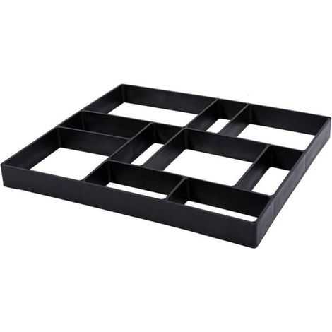 Moule pavé béton jardin DIY, fer réutilisable 45x40x4cm noir, pour chemin terrasse allée patio, facile à utiliser (1/4)