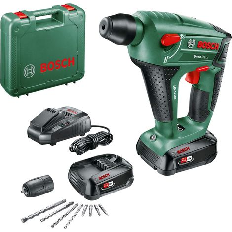 Bosch Akku Bohrhammer Uneo Maxx (2 Akku, 18 Volt System, BohrØ in Beton 10 mm) (1/5)