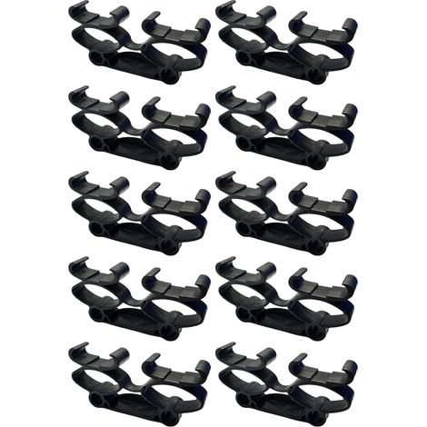 10x Embout support de latte suspendu double flexiclip 38 x 8 mm en élastomère pour sommier cadre bois Embout Lit Meuble Fixation Tenon, Noir (1/5)