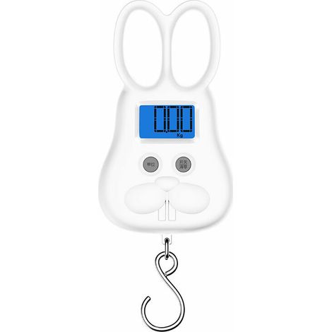 2 Stück wiederaufladbare elektronische Gepäckwaage von Rabbit, tragbare elektronische Gepäckwaage, max. 50 kg, elektronische Waage/Tara-Funktion/Reisen/Einkaufen/Post/Zuhause/Outdoor