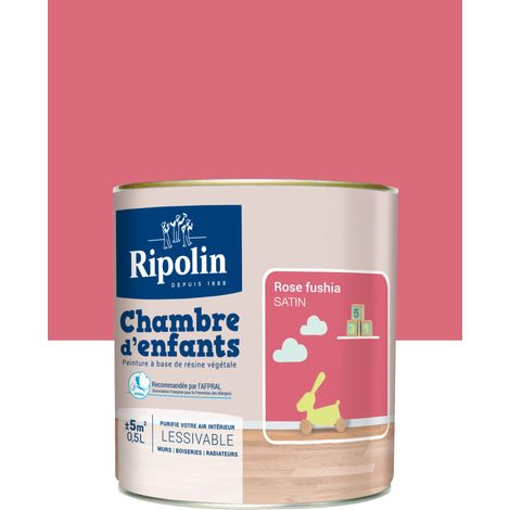 Peinture satinée RIPOLIN Chambre d'enfants Rose fushia 0,5 L