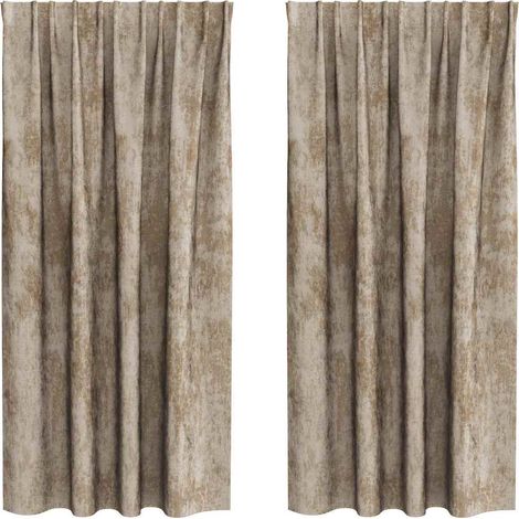 Rideaux en velours 2 pcs Champagne 175 x 140 cm Velours (1/5)