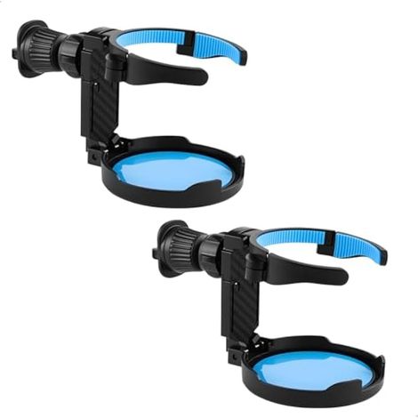 Dessous de verre pour voiture, porte-gobelet rétractable, en plastique ajustable, avec fentes d'aération, gain de place, pour Coca-Cola, café et autres boissons, lot de 2, bleu (1/4)
