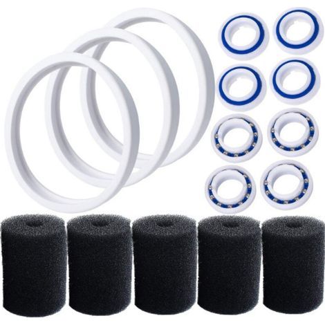 C10 Pneumatiques adaptables de rechange Compatible avec Polaris 180 280 360 380 Robot nettoyeur piscine avec C60 roulements à billes de roue et 9-100-3105 Épurateur de tuyau de balaya (1/3)
