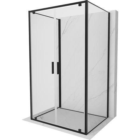 Mexen Exo-BR Duo 3S dreiseitige Duschkabine mit Tür, 90 x 100 cm, transparent, schwarz - 8182-090-100-70-00-3S (1/5)