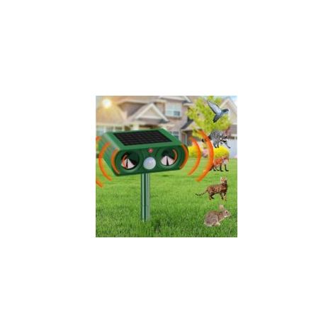 Ultraschall-Solar-Katzenabwehrgerät, hält Katzen, Vögel, Füchse und Nagetiere fern, ideal für Garten, Hof und Außenbereich - Crezuo