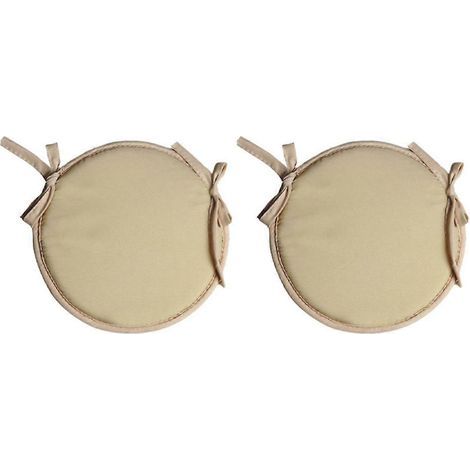 Coussins de chaise ronds, lot de 2 coussins de chaise circulaires imperméables pour l'intérieur et l'extérieur, jardin ou salle à manger (1/5)