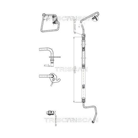 Tuyau hydraulique, direction TRISCAN 8516 16030 FORD 1206492 1220381 1355219