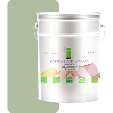 Peinture murale latex pour intérieur vert sauge 10L Pologne (1/5)