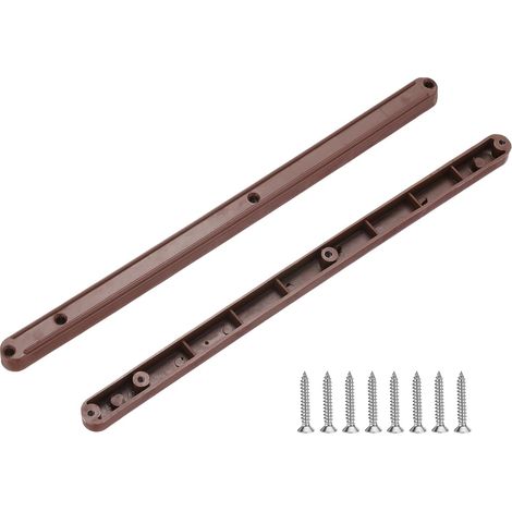 12 Pouces Glissières de Tiroir, 2 Pcs Rails de Guidage en Plastique Montés Sur le Côté avec Vis de Montage pour Armoire/Tiroir/Table de Chevet/Garde-Robe, Marron. (1/5)