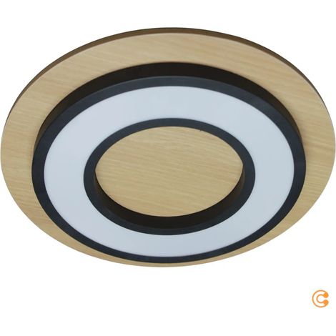 [GEBRAUCHT] B-Ware Just Light Deckenleuchte Lampe Led Holz Schwarz Tola Rund Warmweiß 3000 K