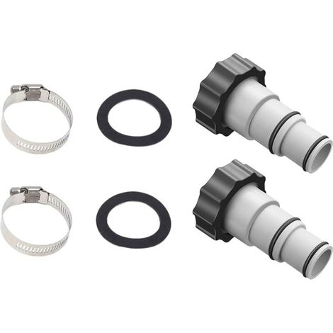 Adaptateur tuyau piscine 38 mm et 32 mm – Compatible pompes filtration 1500 à 4000 gallons/heure – Plastique résistant – Lot de 2 pièces