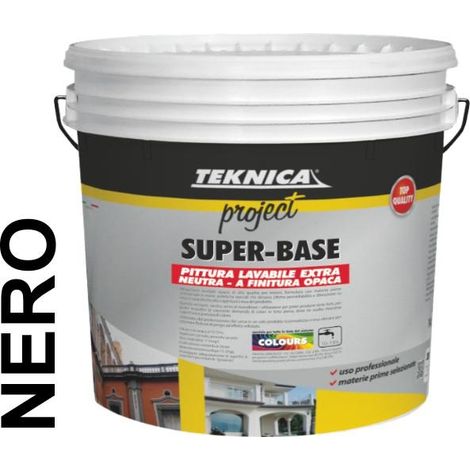 Vernice pittura traspirante lavabile TEKNICA super base colore nero da 4 lt