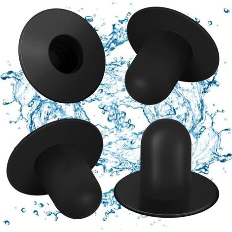 HOXILEELEOLot di 4 tappi parete della piscina,Parti di ricambio,Filtro per piscina sopra terra,Filtro pompa,foro del Tappo compatibile(nero) (1/5)