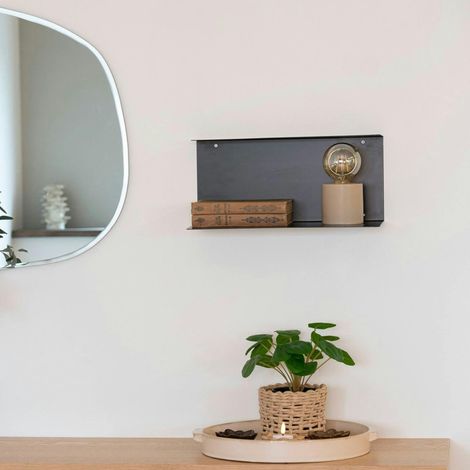 Etagère design en métal noir avec rebords TALLINN (1/3)