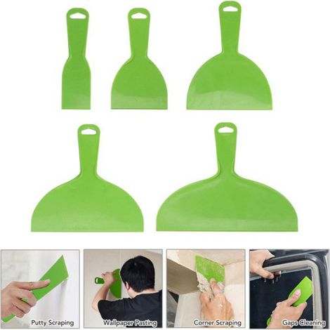 Grattoir à mastic Grattoirs à mastic en plastique, ensemble de spatules flexibles, outil de grattoir à bricolage enduit (1/4)