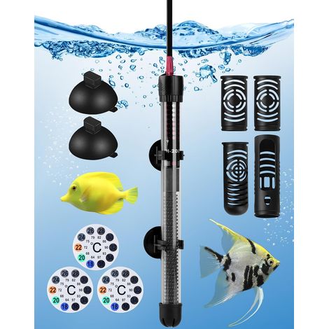 Chauffage d'aquarium 300W, chauffage d'aquarium 375L avec thermostat, plage de température réglable 20-34℃, avec ventouse, convient aux aquariums à poissons et à tortues. (1/5)