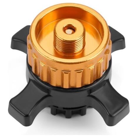 Adaptateur de Cartouche de Gaz, Adaptateur Bouteille pour Cartouches de Gaz Easy-Click/CV Passage de la Fermeture à Baïonnette au Raccord Fileté 7/16", Doré, 1 Pièce (1/4)