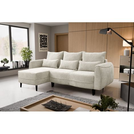Ecksofa Selio mit Schlaffunktion und Bettzeugcontainer Ecru Links (1/5)