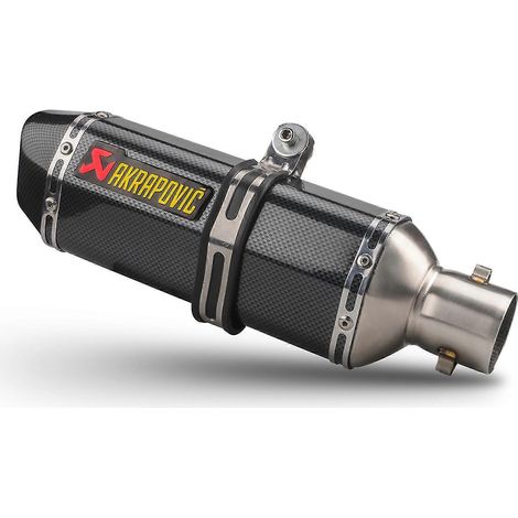 1.5-2in Inlet Motorcycle Exhaust Muffler Pipes Slip on Silencer Carbon Fiber Style Tail Tube High Temperature Resistant for Motorcycle ATV Dirt Bike