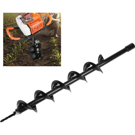 Semoir de jardin avec mèche à tarière, foreuse de trous de plantation enterrés, 100 mm x 800 mm, surdimensionné et lourd. (1/5)