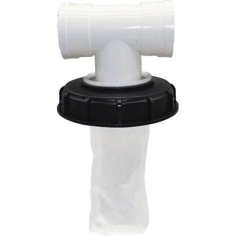 APEX IBC Ton Pail Accessories Couvercle de filtre en plastique avec sac filtrant pour enlever la saleté et le drainage, compatible avec DN150 DN225 (DN150-T-shaped tee) (1/2)