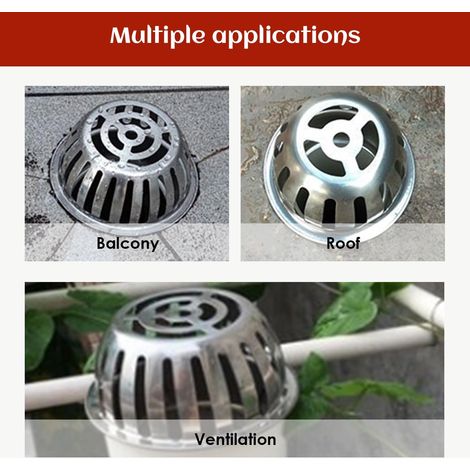 Lot de 2 couvercles de drain de sol en acier inoxydable - 3 pouces, filtre de protection de drain extérieur, couvercle de drain de toit, couvercle e (1/3)