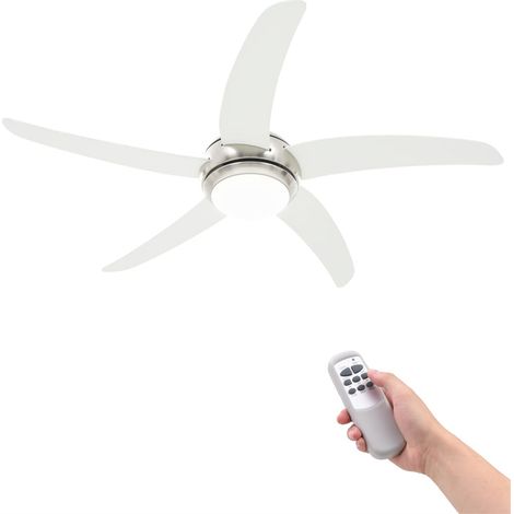 FIMEI Ventilateur de plafond orné avec lampe 128 cm Blanc (1/5)