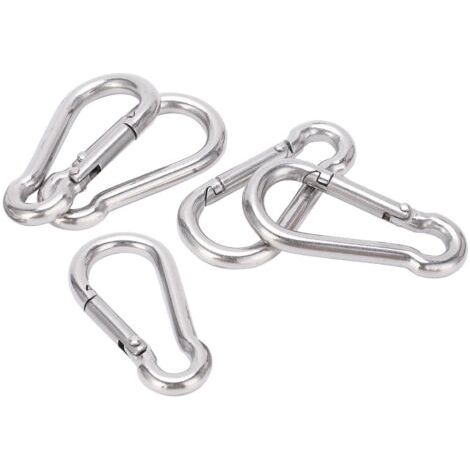 BUNTHAUS Lot de 5 mousquetons de 40 mm en acier inoxydable robuste avec ressort pour hamac et laisse de chien (1/5)