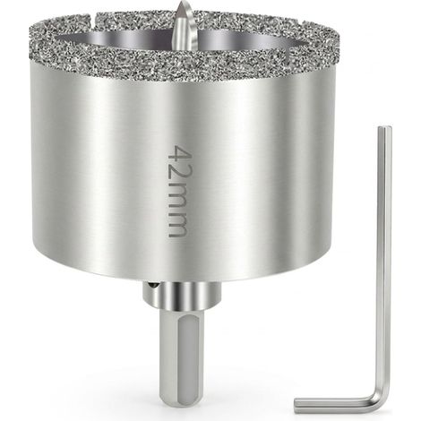 Scie cloche diamantée 30/68/42 mm avec foret de centrage, foret de carrelage 68 mm diamant pour verre, marbre, granit, céramique et carreaux de porcelaine, foret pour perceuse (1/5)