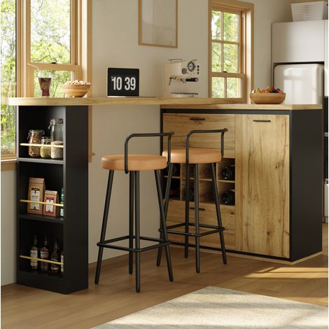 Ausziehbarer Esstisch 138-220x39x105 cm Holz MDF-Metall mit Stauraum (1/5)