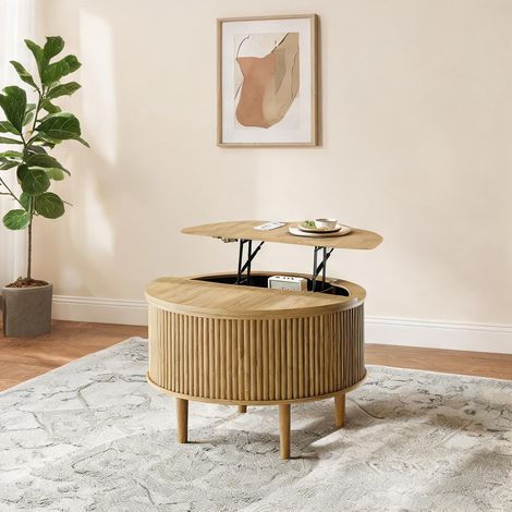 Table basse natural en panneau de particules 80 x 80 x 50 cm (1/5)