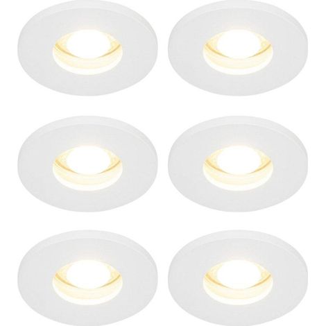 QAZQA Shed Spot encastrable - set de 6 - 8,5x8,5cm - IP54 - rond - blanc mat (1/5)