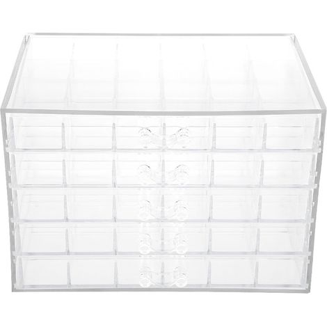 Boîte de rangement transparente pour clous, 120 cases, organiseur de vernis à ongles vide, coffret de stockage pour accessoires de manucure (1/5)