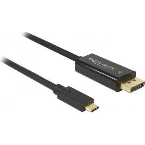 Delock USB-C® / DisplayPort Cavo adattatore Spina USB-C®, Spina DisplayPort 2.00 m Nero 85256 contatti connettore dorat (1/2)