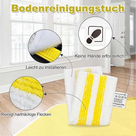 6er-Pack Mikrofaser-Bodenreinigungstücher als Ersatz für Kärcher Dampfreiniger SC2, SC3, SC4, SC5, Easyfix, CTK10, CTK20, SG4/2 und SG4/4 (1/5)